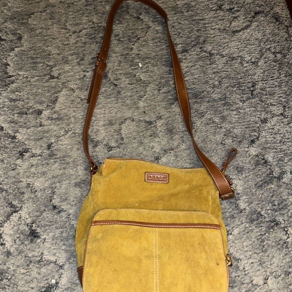 Relic Mustard and Brown Suede Crossbody Bag